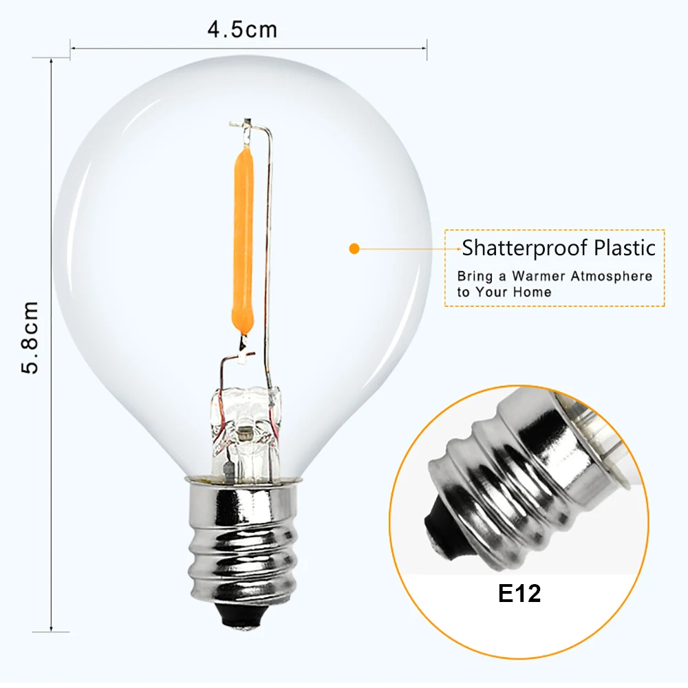 LED String Light G40 LED Garland Festoon Light IP45 Patio Fairy String For Outdoor Garden Wedding Patry Decorate9M 14M 15M 18M