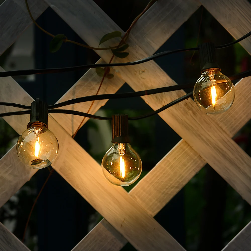LED String Light G40 LED Garland Festoon Light IP45 Patio Fairy String For Outdoor Garden Wedding Patry Decorate9M 14M 15M 18M
