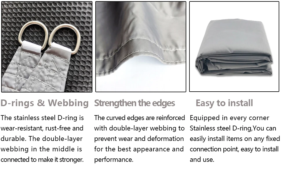 Waterproof Sun Shelter Triangle Sunshade Protection Outdoor Cover Garden Patio Pool Shade Sail Awning Camping Sun Shade 420D