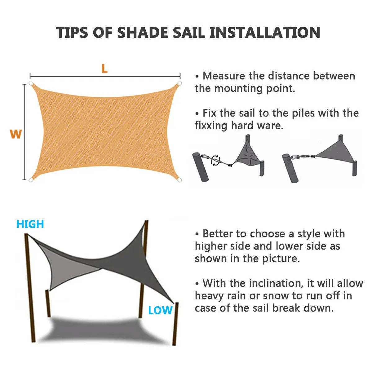 Waterproof Sun Shelter Triangle Sunshade Protection Outdoor Cover Garden Patio Pool Shade Sail Awning Camping Sun Shade 420D