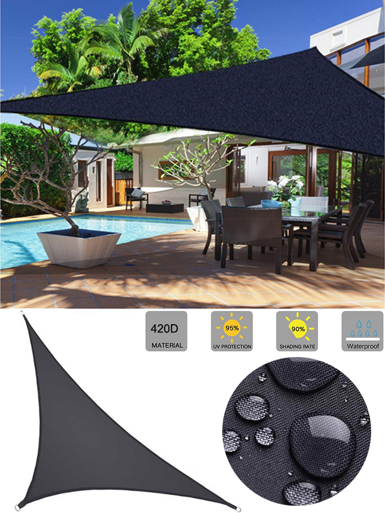 Waterproof Sun Shelter Triangle Sunshade Protection Outdoor Cover Garden Patio Pool Shade Sail Awning Camping Sun Shade 420D