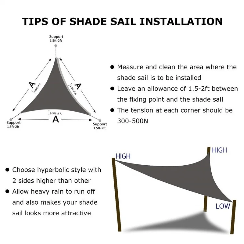 Waterproof Sun Shelter Triangle Sunshade Protection Outdoor Cover Garden Patio Pool Shade Sail Awning Camping Sun Shade 420D