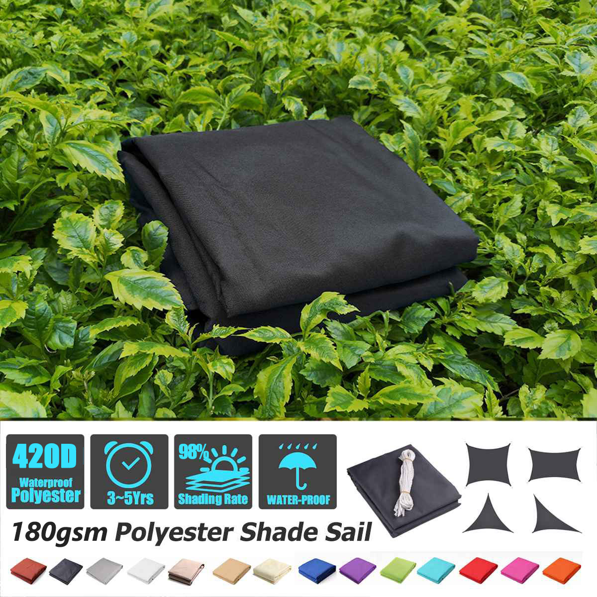 Waterproof Sun Shelter Triangle Sunshade Protection Outdoor Cover Garden Patio Pool Shade Sail Awning Camping Sun Shade 420D