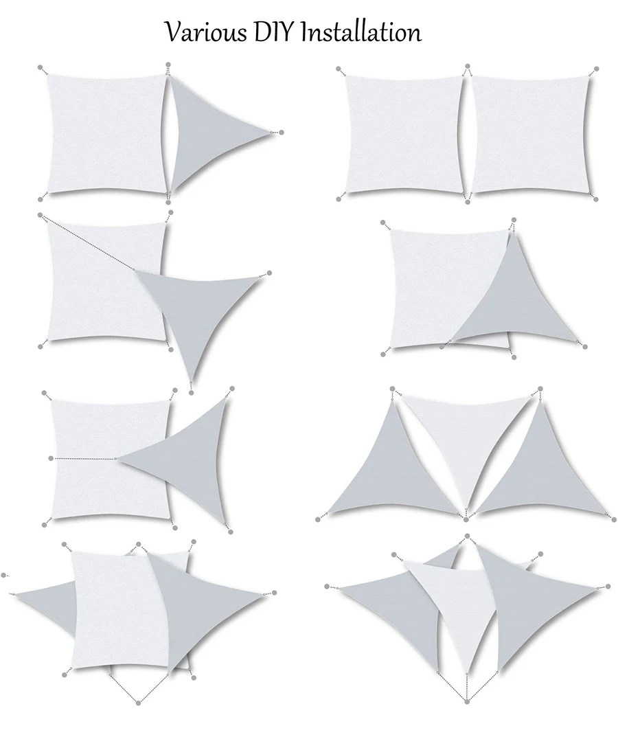 Waterproof Sun Shelter Triangle Sunshade Protection Outdoor Cover Garden Patio Pool Shade Sail Awning Camping Sun Shade 420D