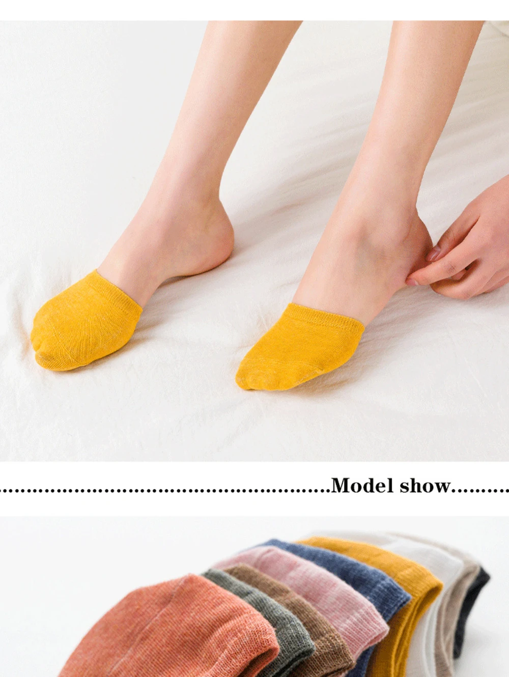 10 Pieces = 5 Pairs Forefoot Half Foot Toe Socks Women Summer Invisible Socks Cover Female Breathable No Show Socks Candy Color