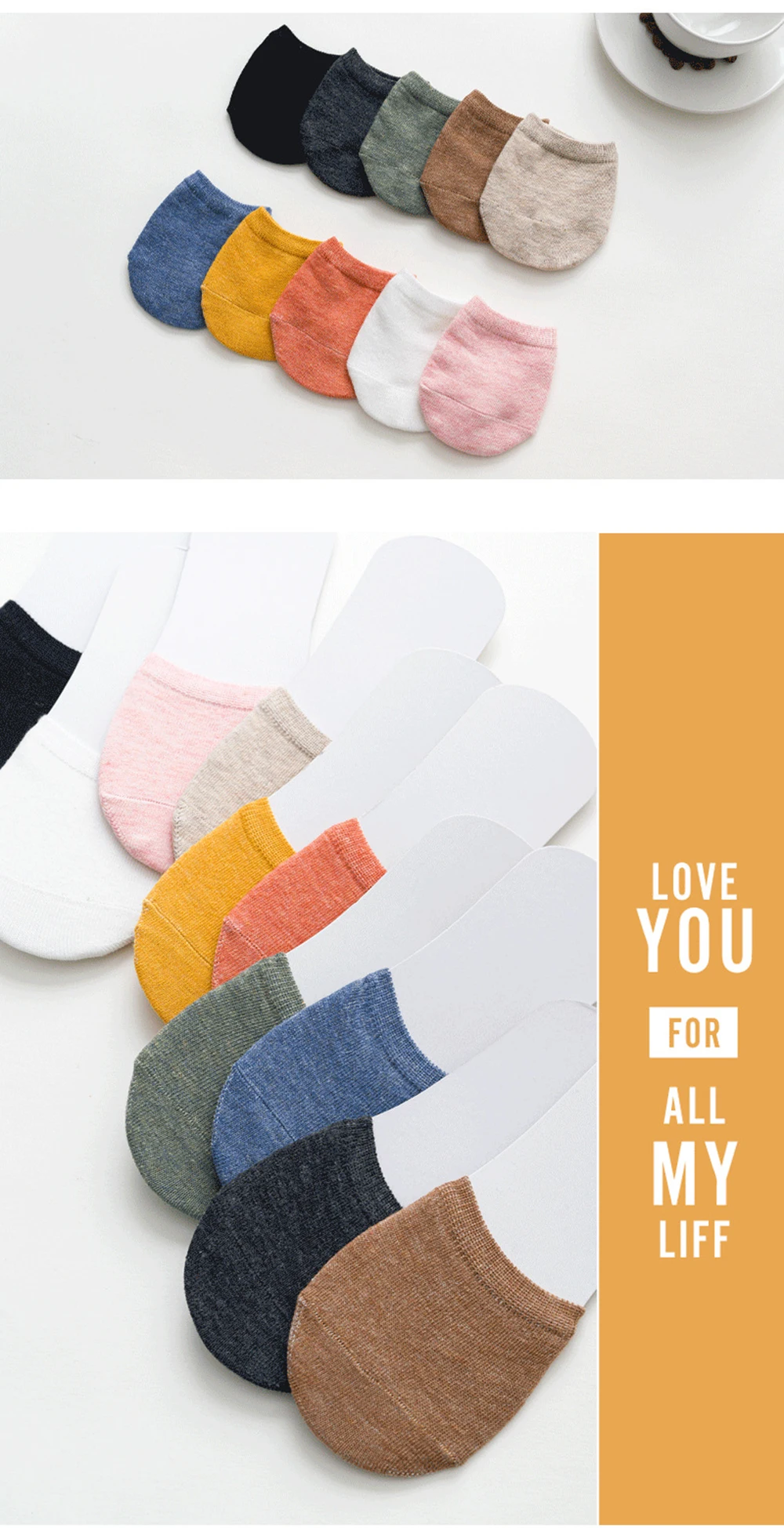10 Pieces = 5 Pairs Forefoot Half Foot Toe Socks Women Summer Invisible Socks Cover Female Breathable No Show Socks Candy Color