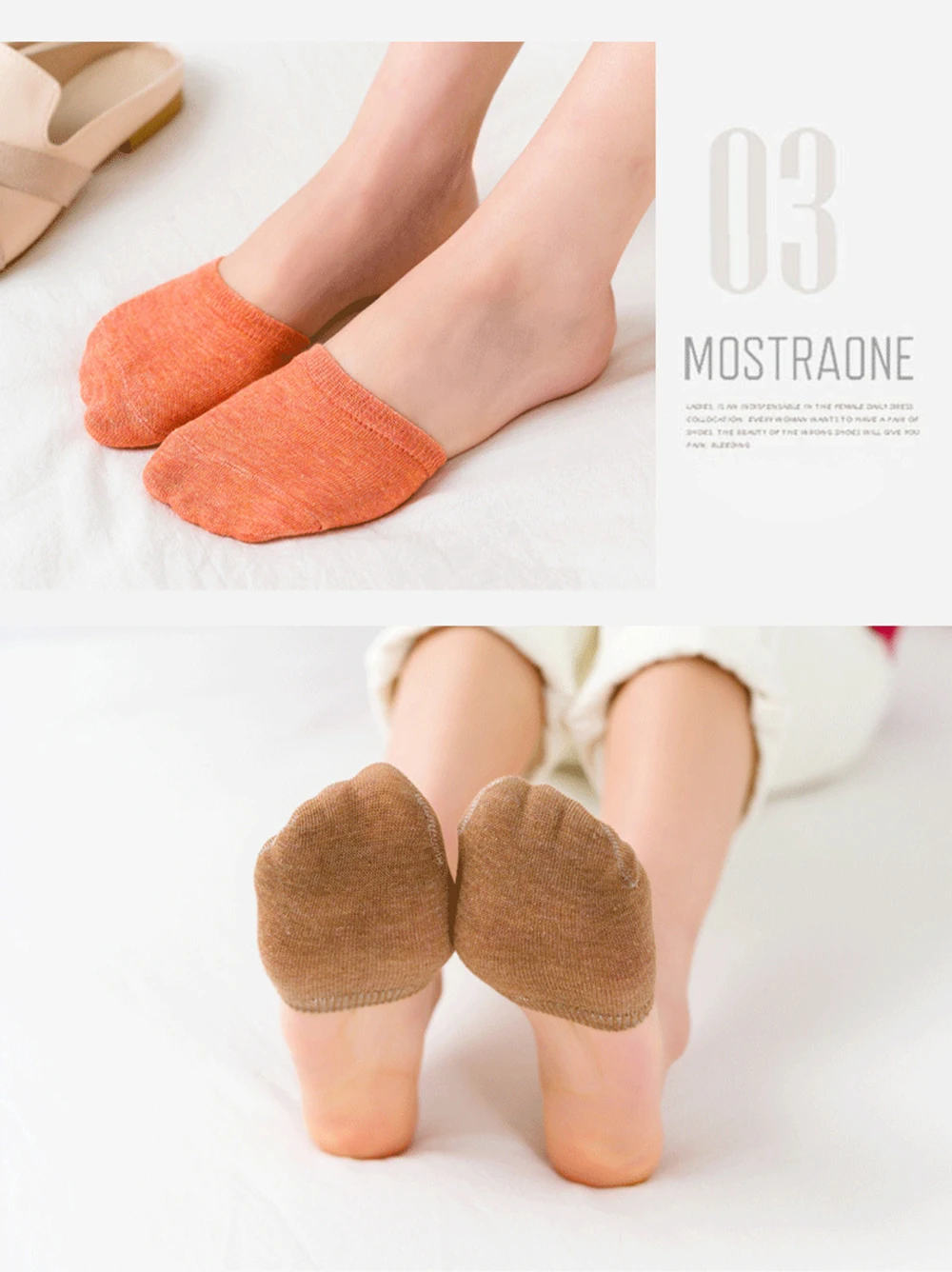 10 Pieces = 5 Pairs Forefoot Half Foot Toe Socks Women Summer Invisible Socks Cover Female Breathable No Show Socks Candy Color