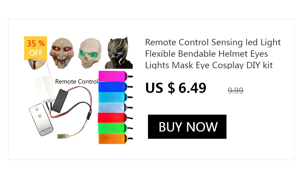 Flexible Bendable DIY LED Light Eyes Kits for Iron Man Halloween Helmet Mask Eye Light Cosplay Accessories Can Cropped Props