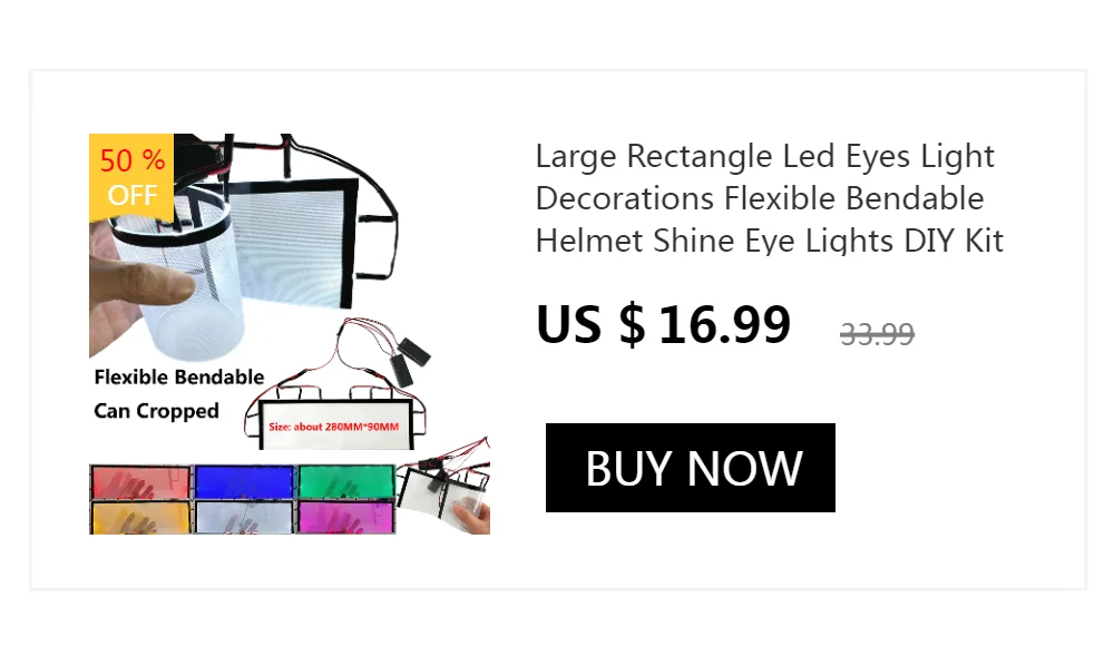 Flexible Bendable DIY LED Light Eyes Kits for Iron Man Halloween Helmet Mask Eye Light Cosplay Accessories Can Cropped Props