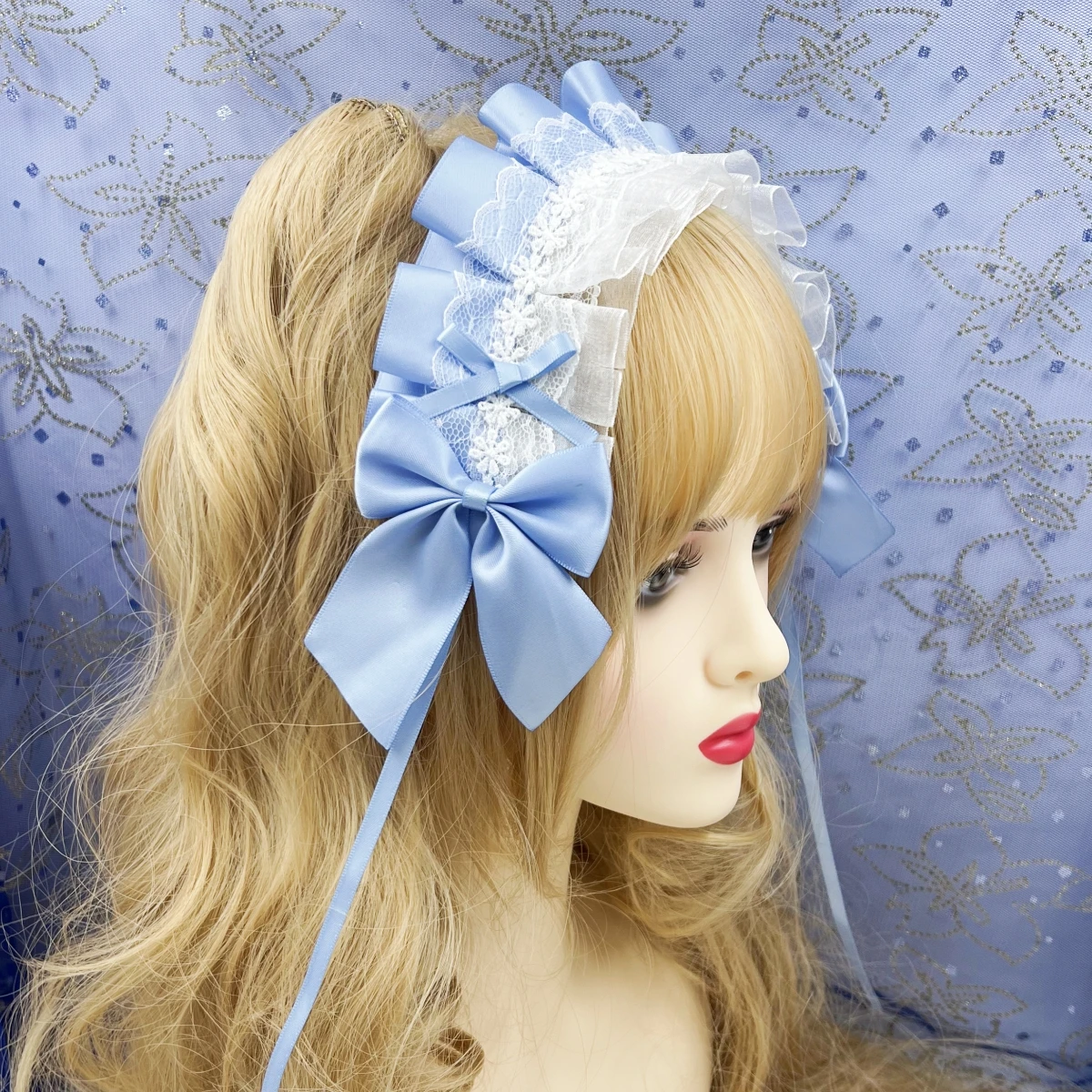 2024 Lovely Sweet Hair Hoop Anime Maid Cosplay Headband Lolita Lace Flower Headwear Hair Accessory Hand Made Droppshing