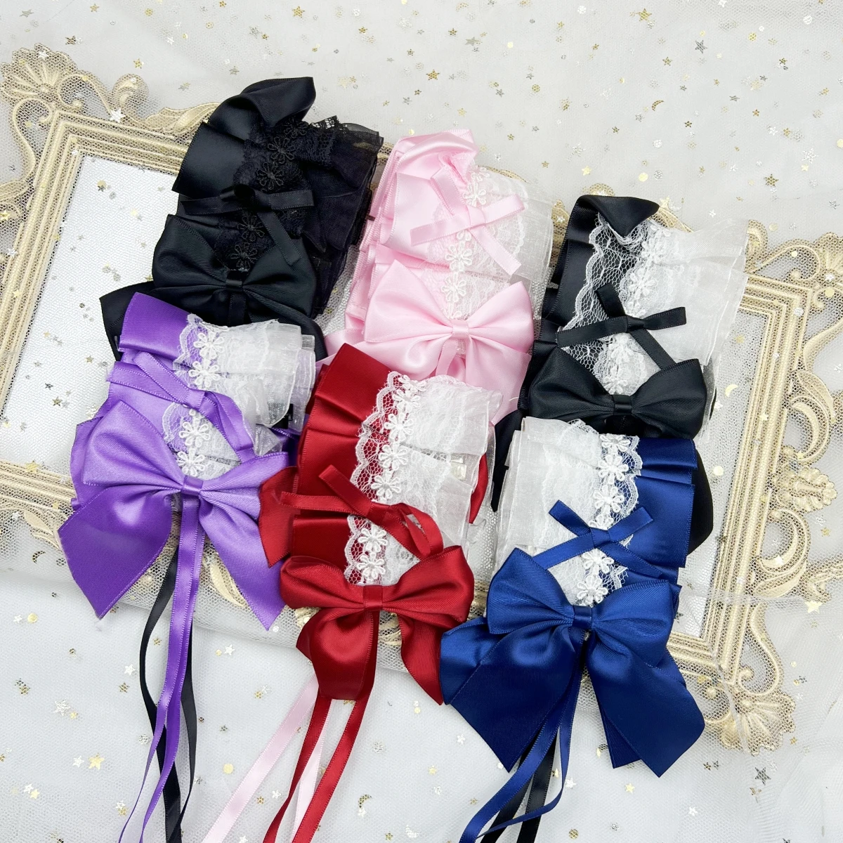 2024 Lovely Sweet Hair Hoop Anime Maid Cosplay Headband Lolita Lace Flower Headwear Hair Accessory Hand Made Droppshing