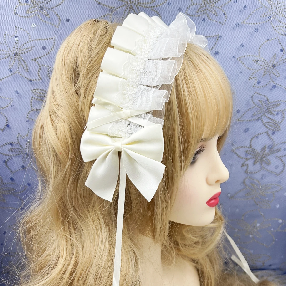 2024 Lovely Sweet Hair Hoop Anime Maid Cosplay Headband Lolita Lace Flower Headwear Hair Accessory Hand Made Droppshing