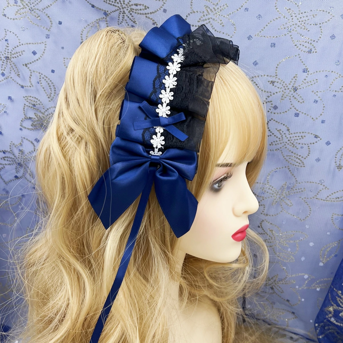 2024 Lovely Sweet Hair Hoop Anime Maid Cosplay Headband Lolita Lace Flower Headwear Hair Accessory Hand Made Droppshing