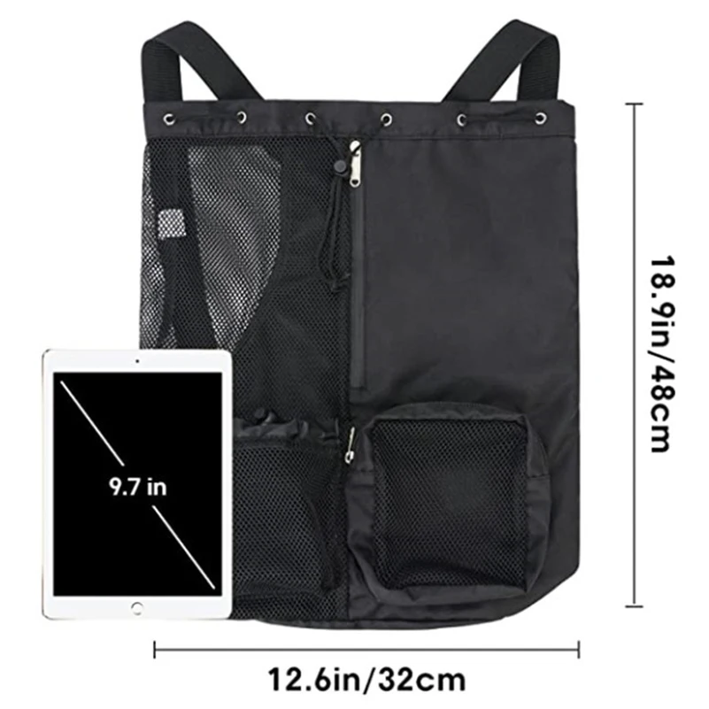 Swim Bag Mesh Drawstring Backpack with Wet Pocket Multipurpose Beach Backpack for Swimming, Gym, and Workout Gear