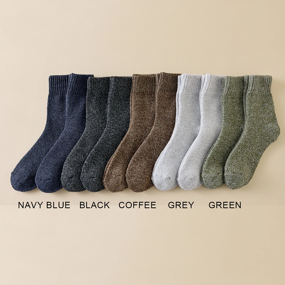 3 Pairs Winter Thick Towel Men's Socks Man's Outdoor Sports Long Socks Cold Resistant Frost Proof Snow Socks For Man Gift 39-44