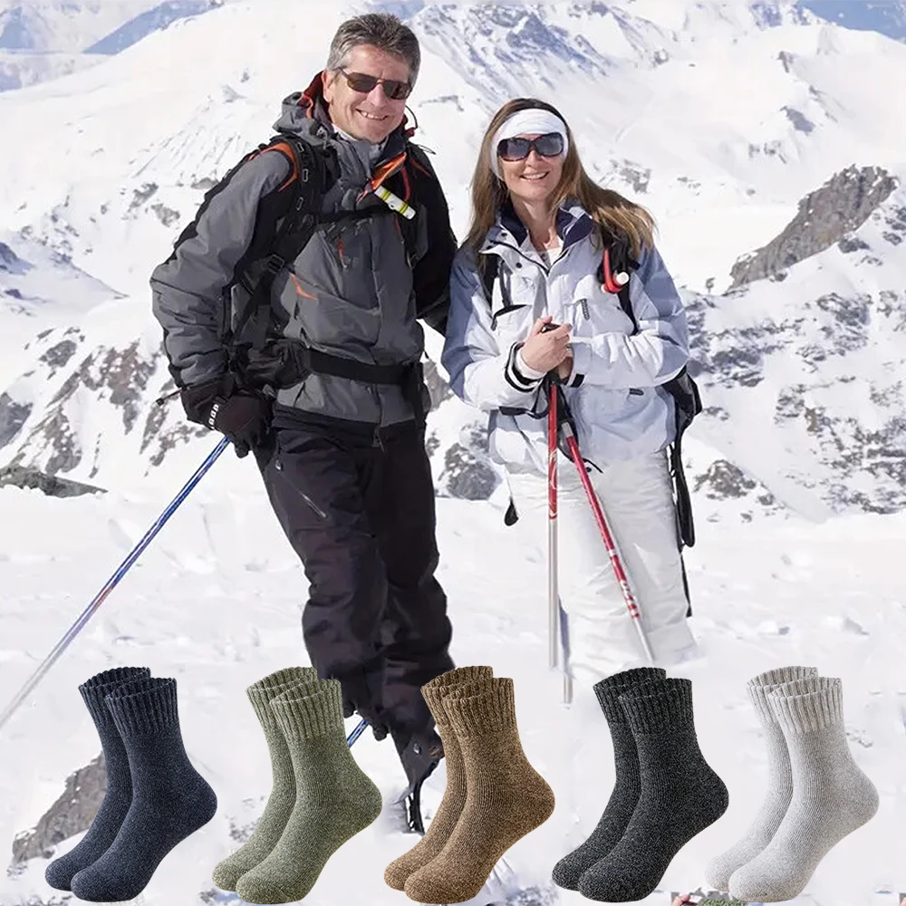 3 Pairs Winter Thick Towel Men's Socks Man's Outdoor Sports Long Socks Cold Resistant Frost Proof Snow Socks For Man Gift 39-44