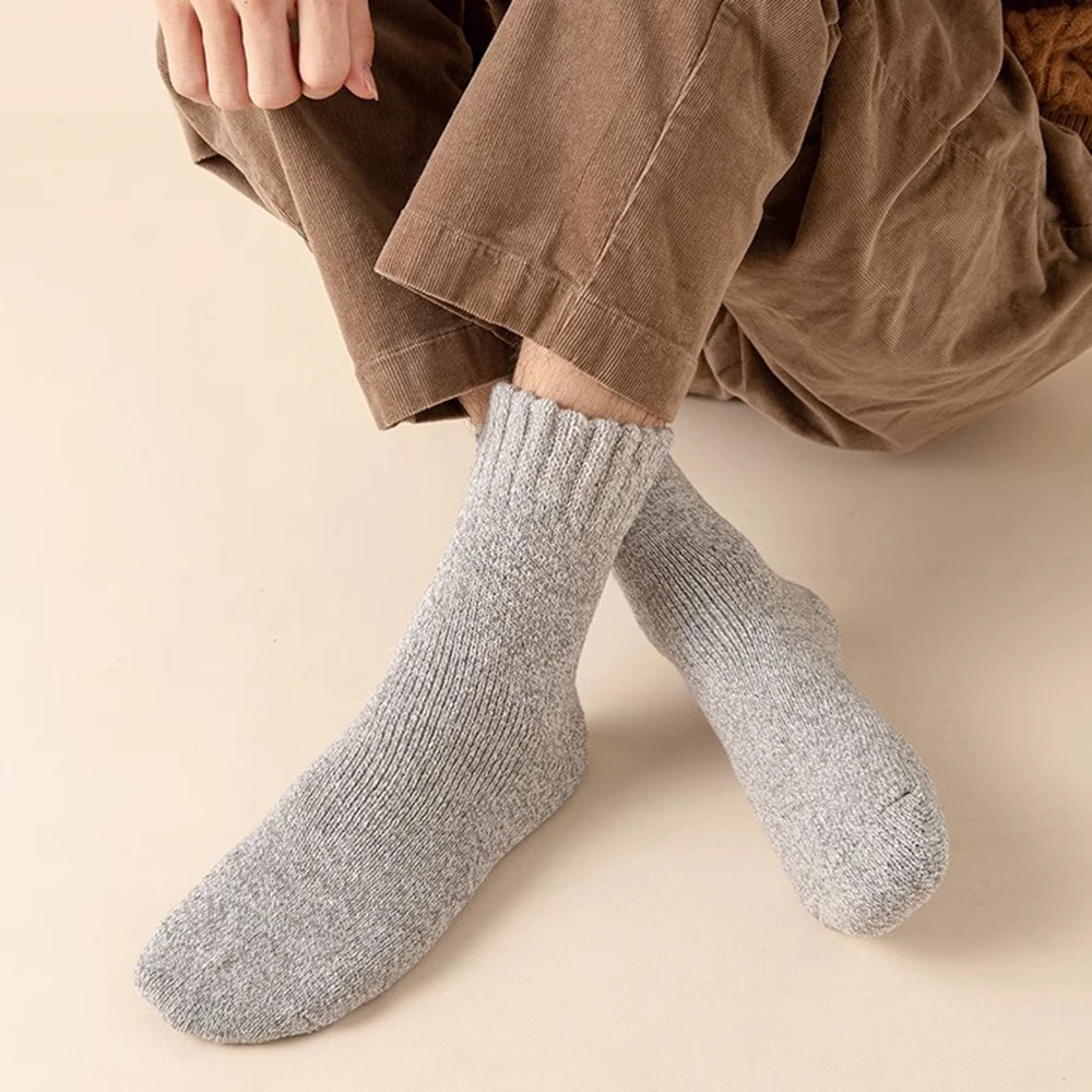 3 Pairs Winter Thick Towel Men's Socks Man's Outdoor Sports Long Socks Cold Resistant Frost Proof Snow Socks For Man Gift 39-44