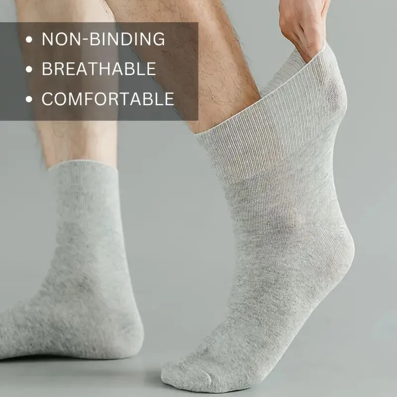 7 Pairs Man Non Binding Diabetes Socks Comfortable Breathable Socks Suitable For Elderly Man For Fat Feet Men Plus Size39-48