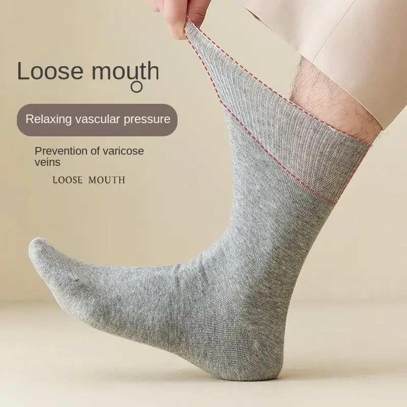 7 Pairs Man Non Binding Diabetes Socks Comfortable Breathable Socks Suitable For Elderly Man For Fat Feet Men Plus Size39-48
