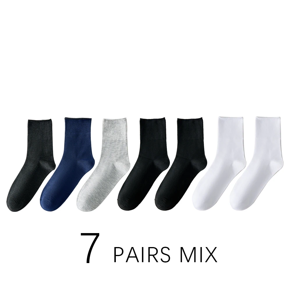7 Pairs Man Non Binding Diabetes Socks Comfortable Breathable Socks Suitable For Elderly Man For Fat Feet Men Plus Size39-48