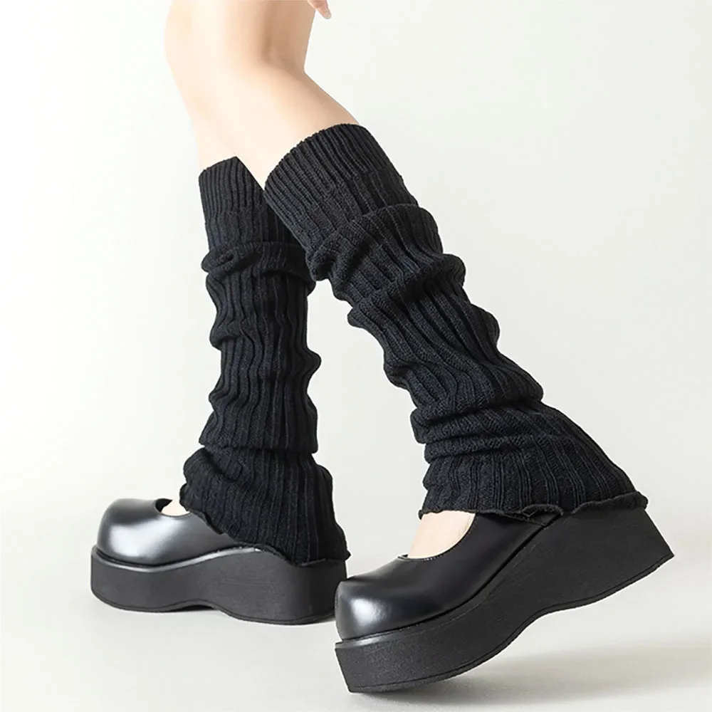 2025 Spring Lolita Leg Warmers Socks Female Knitted Warm Foot Cover Women Warmer Lady Autumn Crochet Heel Socks Boot Cuffs