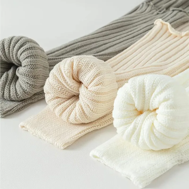 2025 Spring Lolita Leg Warmers Socks Female Knitted Warm Foot Cover Women Warmer Lady Autumn Crochet Heel Socks Boot Cuffs
