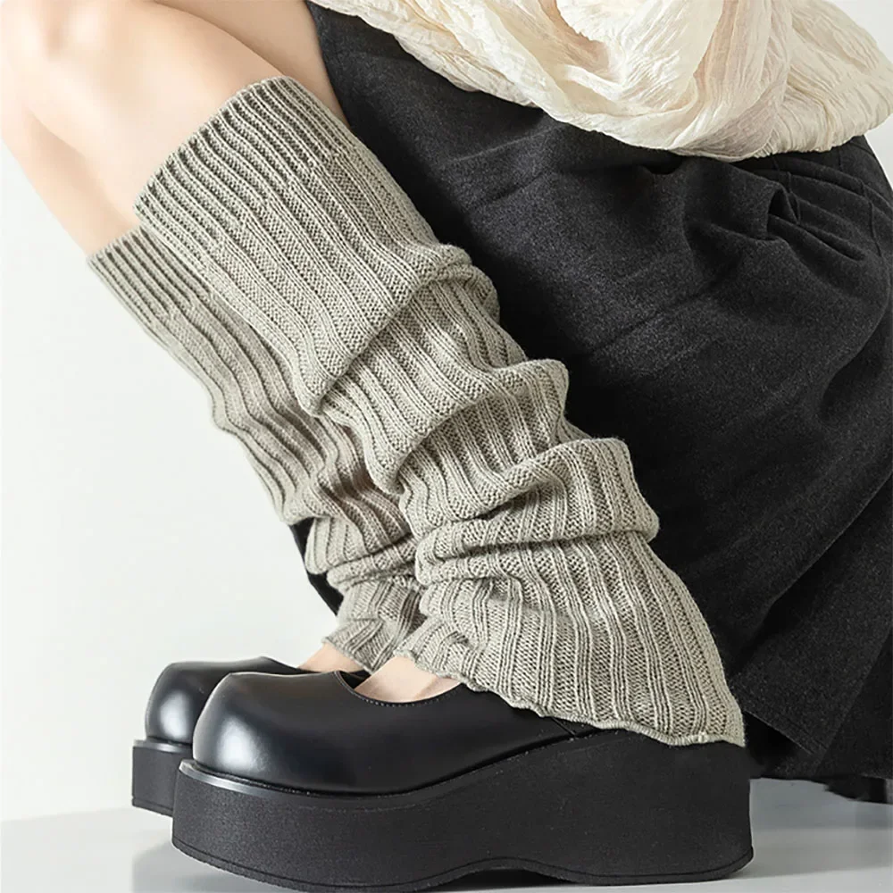 2025 Spring Lolita Leg Warmers Socks Female Knitted Warm Foot Cover Women Warmer Lady Autumn Crochet Heel Socks Boot Cuffs