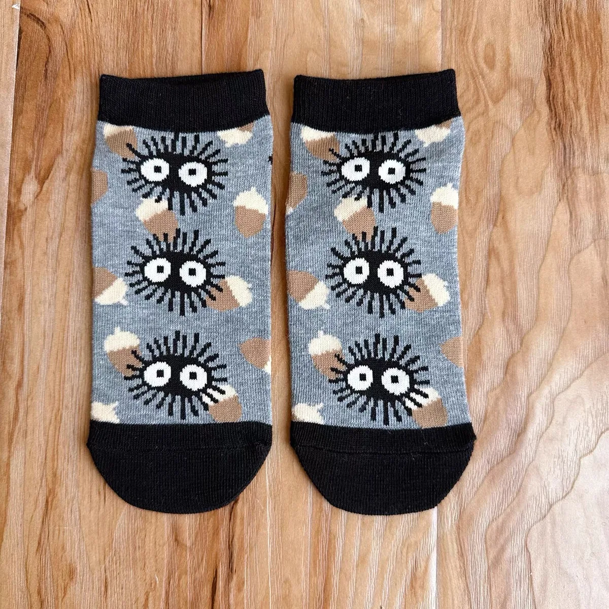 Japanese Anime Cartoon Grey Cat Socks Cute Calcifer Short Socks Jiji Socks Birthday Gifts For Girls Size Eu35-40