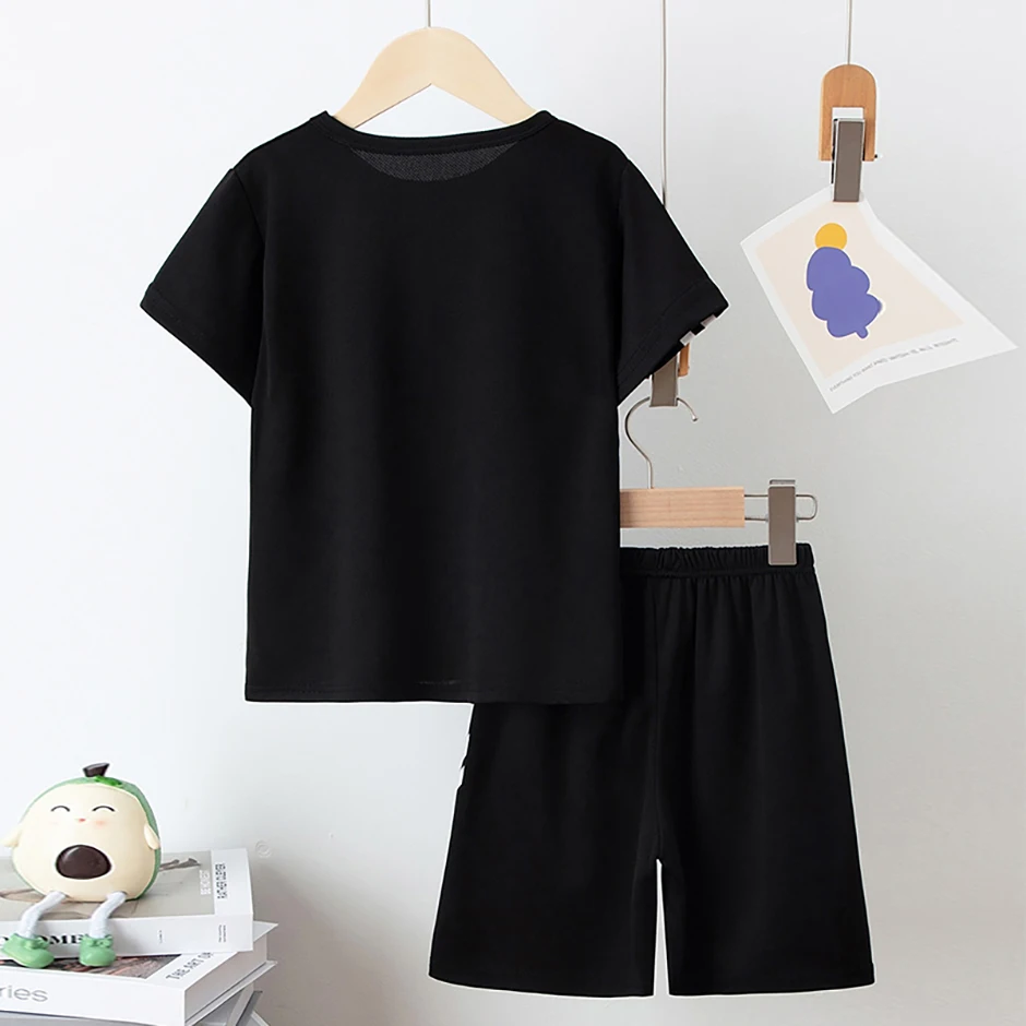 2/4 Pcs Boys' Summer Solid Color Quick Drying Breathable Set Big Kids' Loose Sports Running Hiking Outdoor Short Sleeved Shorts
