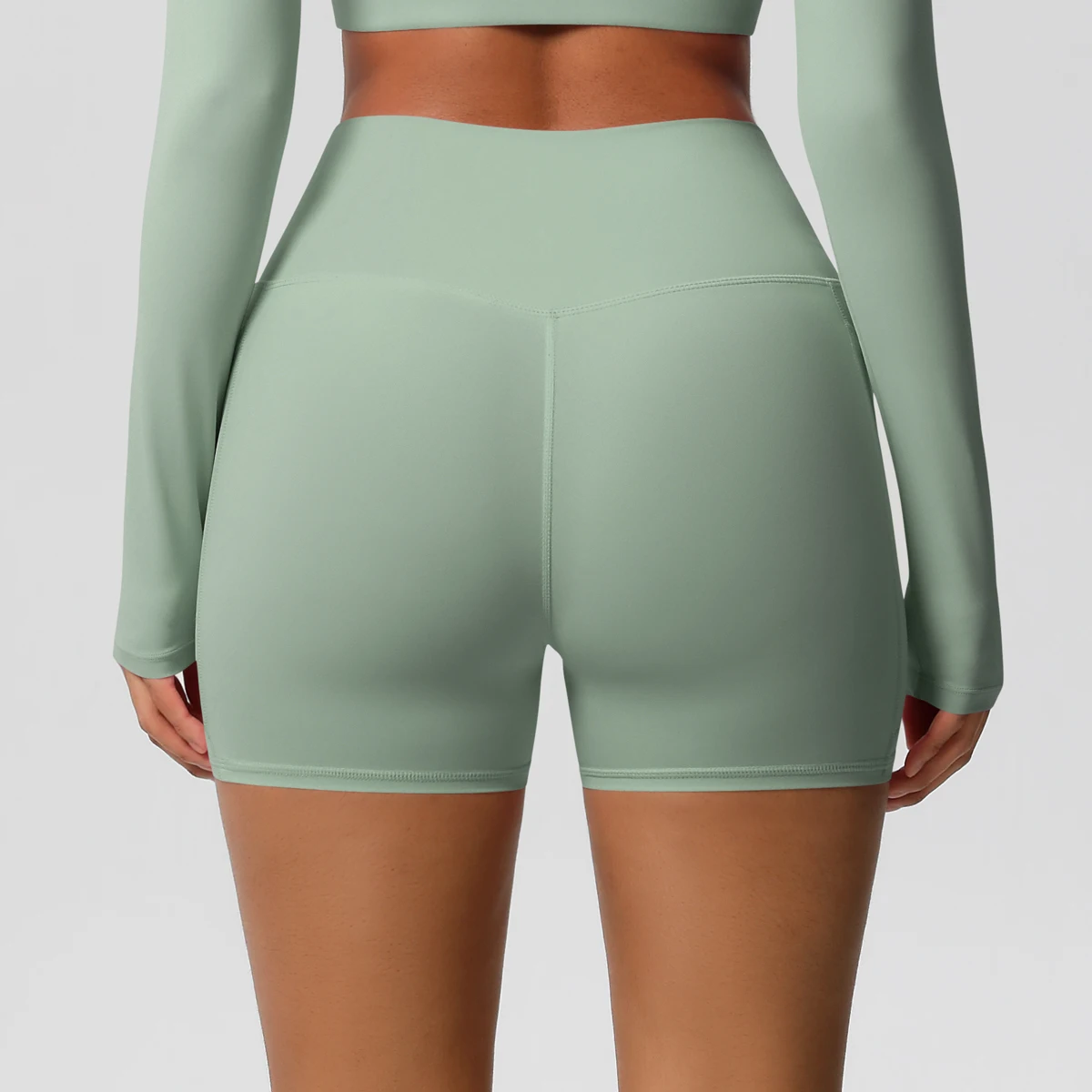 Women Sports Short With PocketedYoga Legging Shorts Squat Proof High Waist Fitness Tight Shorts Quick Drying Cycling Workout Gym