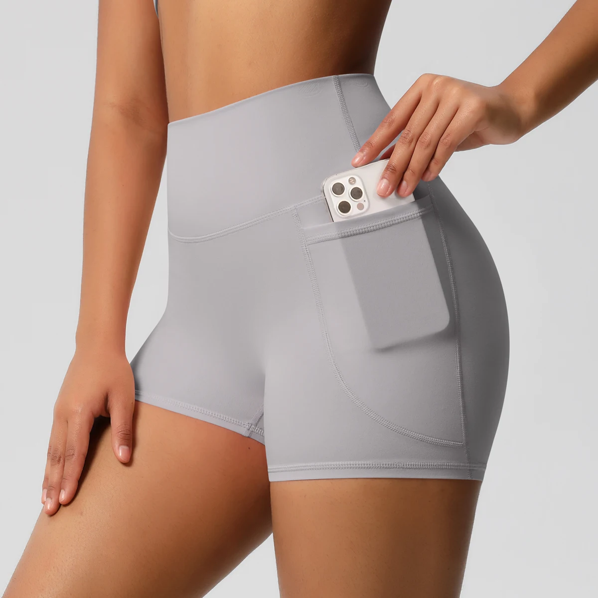 Women Sports Short With PocketedYoga Legging Shorts Squat Proof High Waist Fitness Tight Shorts Quick Drying Cycling Workout Gym