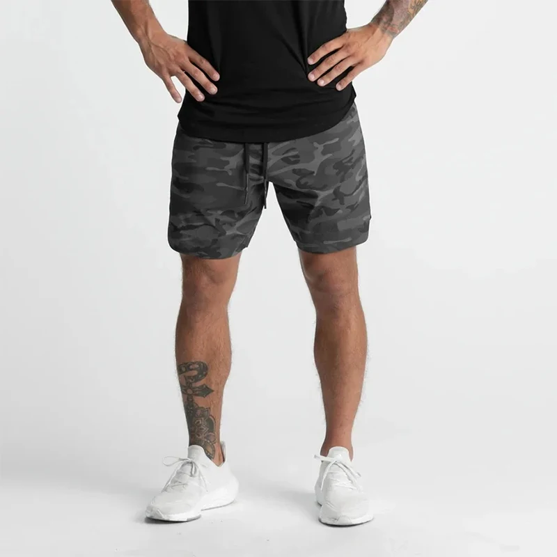 2024 Men's Single-Layer Woven Quick-Drying Solid-Color Shorts for Running, Fitness, and Casual Wear (American Fifth Pant Style)