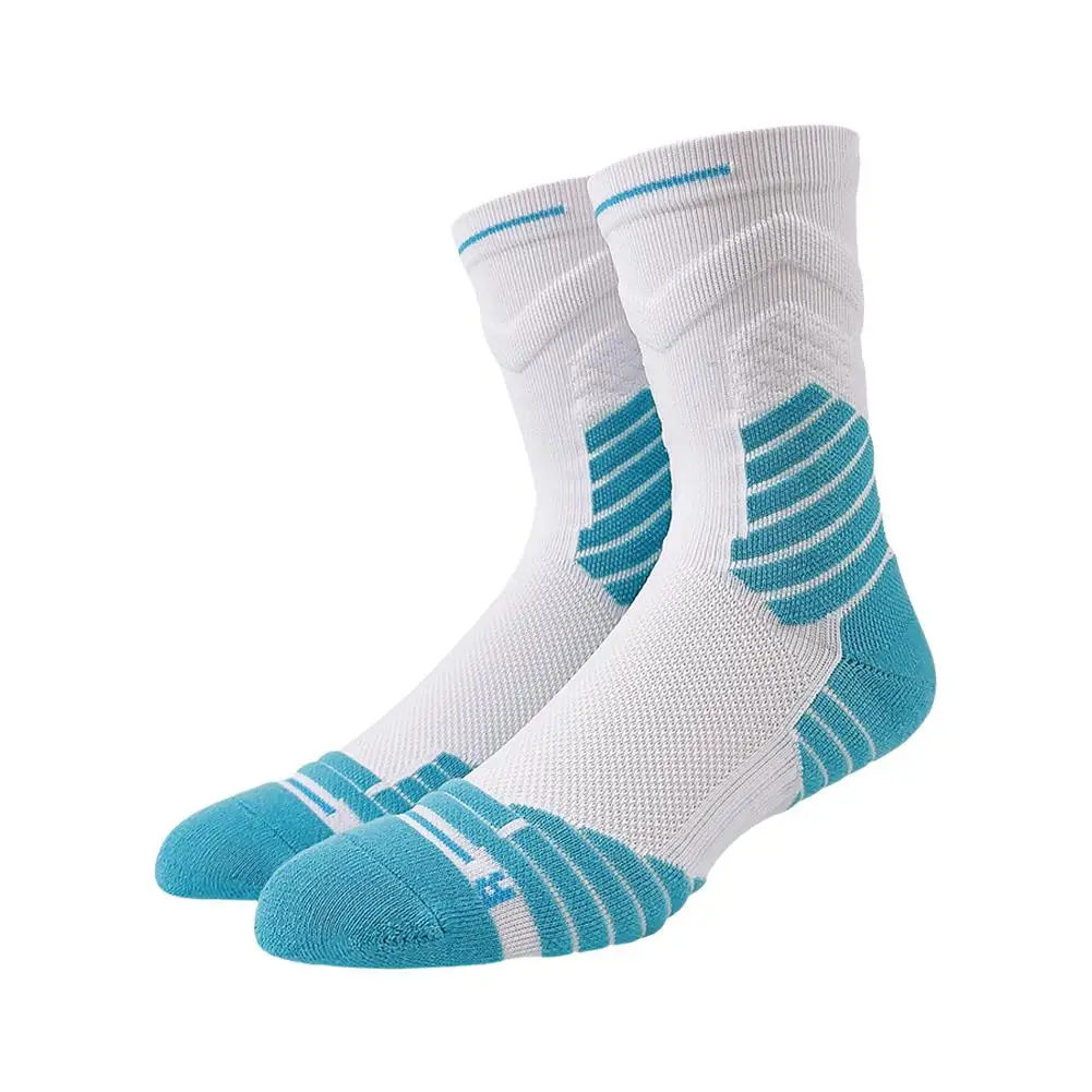 1Pair Professional basketball socks thickened towel bottom game training sports socks ankle protection non-slip socks