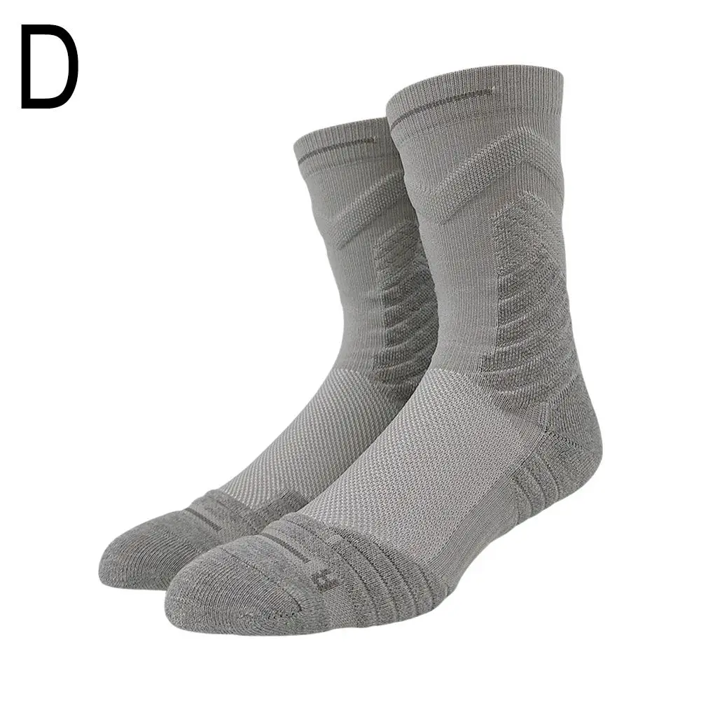 1Pair Professional basketball socks thickened towel bottom game training sports socks ankle protection non-slip socks