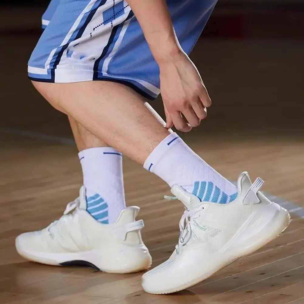 1Pair Professional basketball socks thickened towel bottom game training sports socks ankle protection non-slip socks