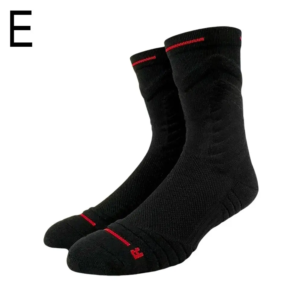 1Pair Professional basketball socks thickened towel bottom game training sports socks ankle protection non-slip socks