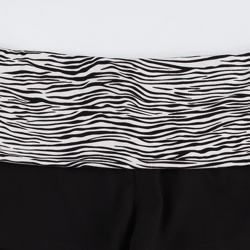 SUCHCUTE Casual Zebra Print Elastic Shorts Female Skinny Low-waisted Mini Short Y2K Harajuku Slim Bottoms Summer Homewear 2025