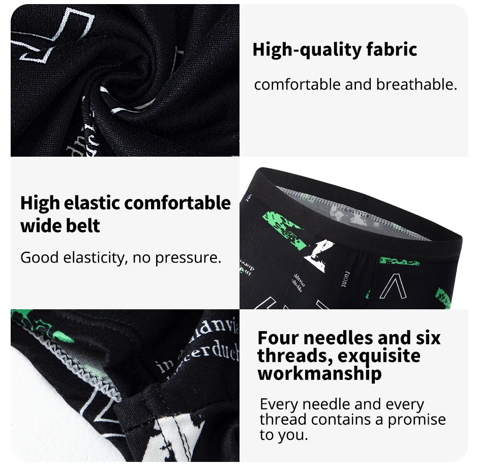 4/10piece Men's European And American Size Printed Fashionable Underwear Comfortable Plus Size Boxer Shorts Casual Sports Shorts