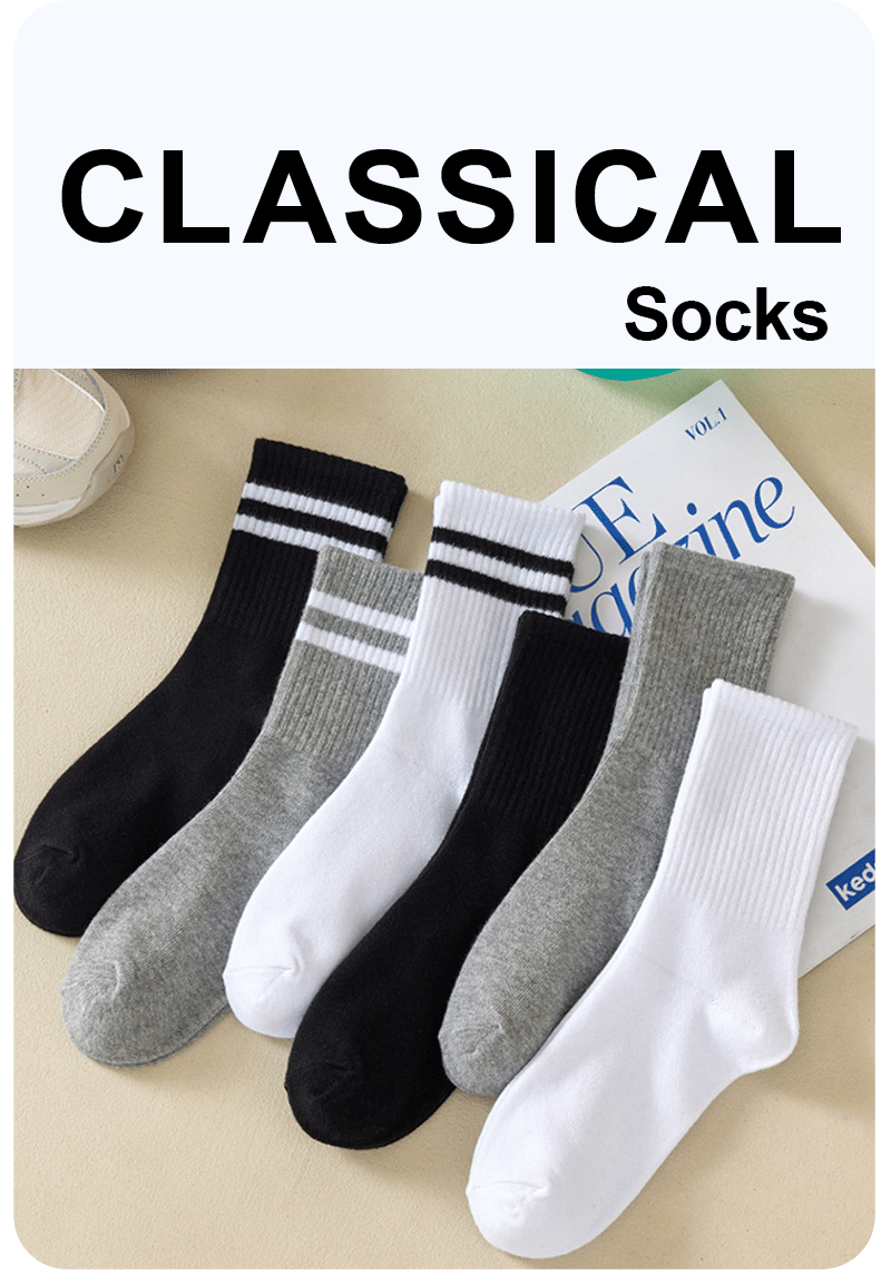 3/6 Pairs Women Mid-Tube Socks Solid Colour Autumn Winter Breathable Comfortable Sport Sweat Absorbent Man And Women's Socks