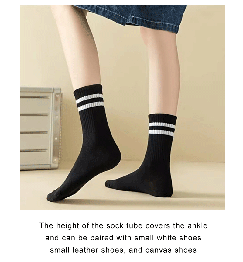 3/6 Pairs Women Mid-Tube Socks Solid Colour Autumn Winter Breathable Comfortable Sport Sweat Absorbent Man And Women's Socks