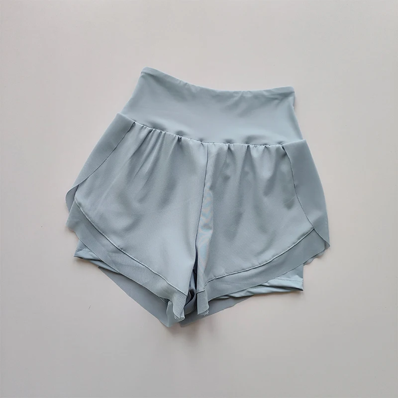 Summer Women's Sports Shorts Mesh 2 In 1 Quick-dry Yoga Shorts Breathable Fitness Shorts High Waist Fitness Running Shorts
