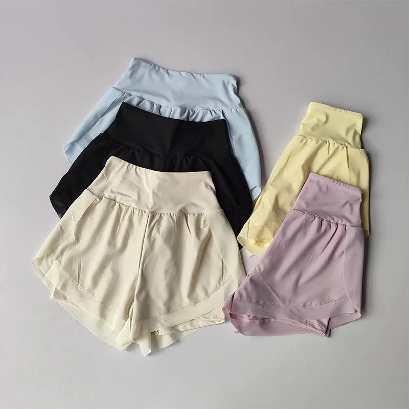 Summer Women's Sports Shorts Mesh 2 In 1 Quick-dry Yoga Shorts Breathable Fitness Shorts High Waist Fitness Running Shorts