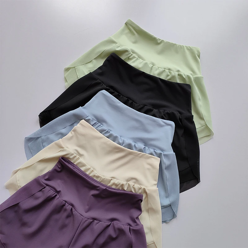 Summer Women's Sports Shorts Mesh 2 In 1 Quick-dry Yoga Shorts Breathable Fitness Shorts High Waist Fitness Running Shorts