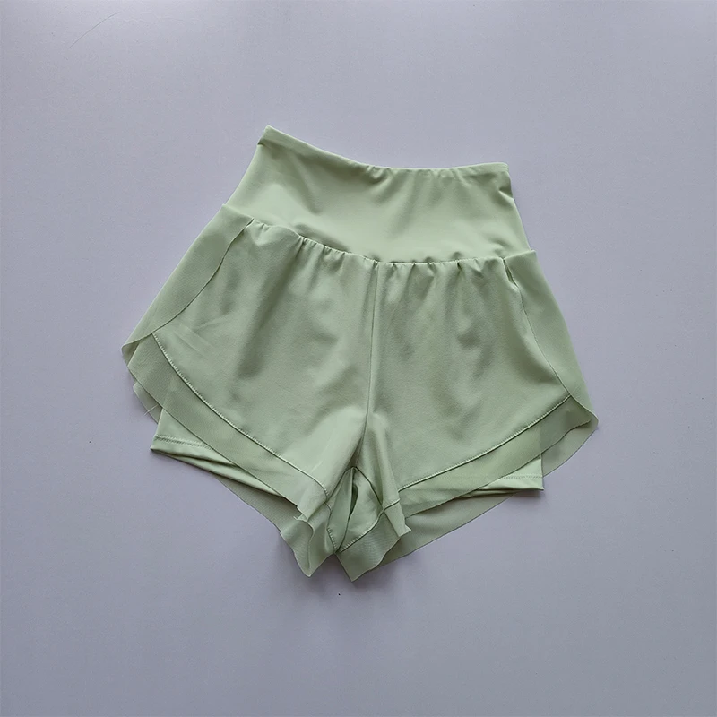 Summer Women's Sports Shorts Mesh 2 In 1 Quick-dry Yoga Shorts Breathable Fitness Shorts High Waist Fitness Running Shorts