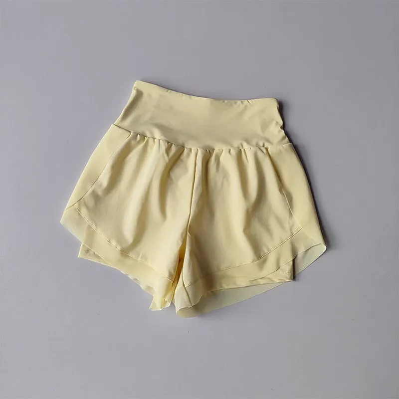 Summer Women's Sports Shorts Mesh 2 In 1 Quick-dry Yoga Shorts Breathable Fitness Shorts High Waist Fitness Running Shorts