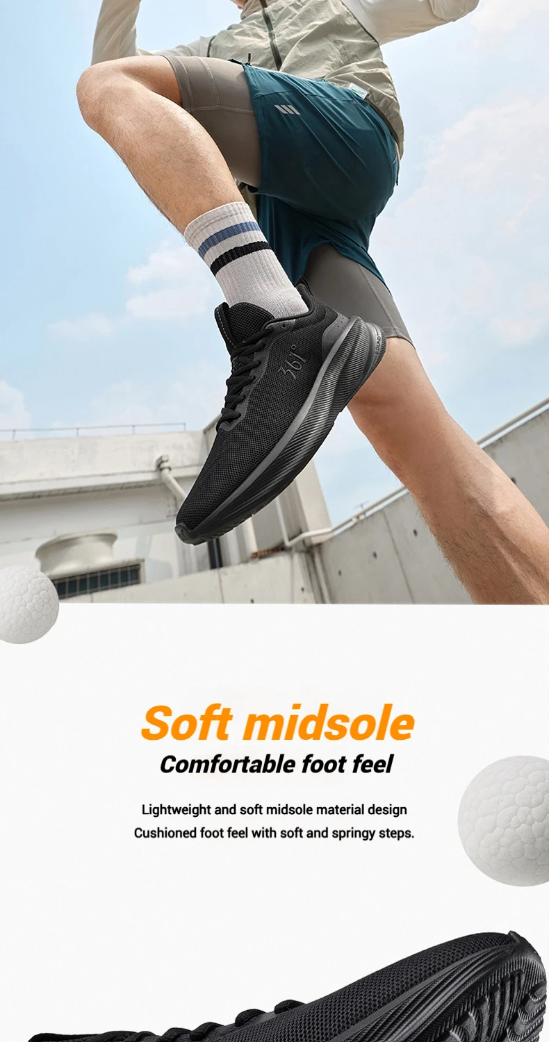 361 Degrees Fengye 5.0 Running Shoes Lightweight Wear Resistant Shock Absorb Breathable Soft Soled Male Sneakers 672542210F