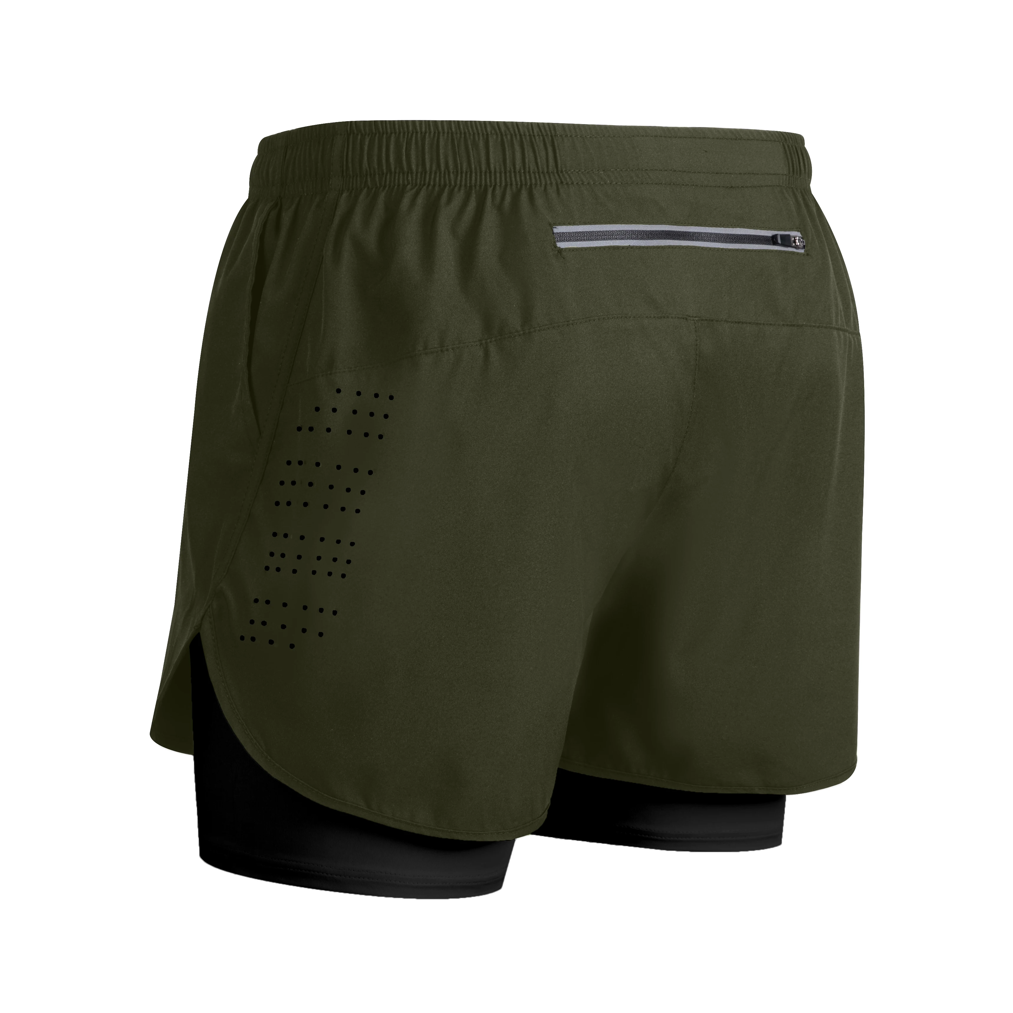 Men's Running Shorts Quick-drying Fitness Black Double Layer Shorts Men New Sport Workout Training Bodybuilding Short Pants New