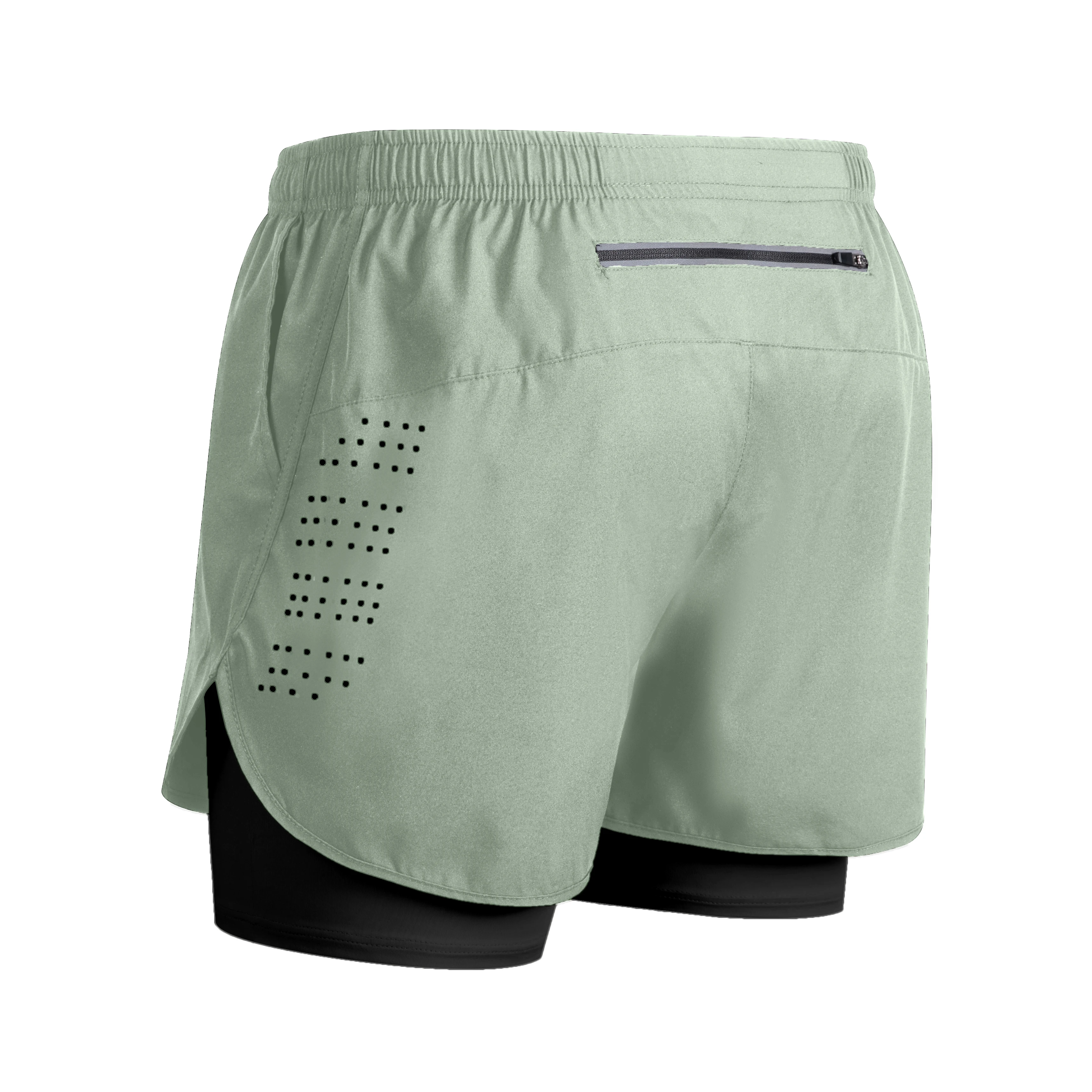 Men's Running Shorts Quick-drying Fitness Black Double Layer Shorts Men New Sport Workout Training Bodybuilding Short Pants New