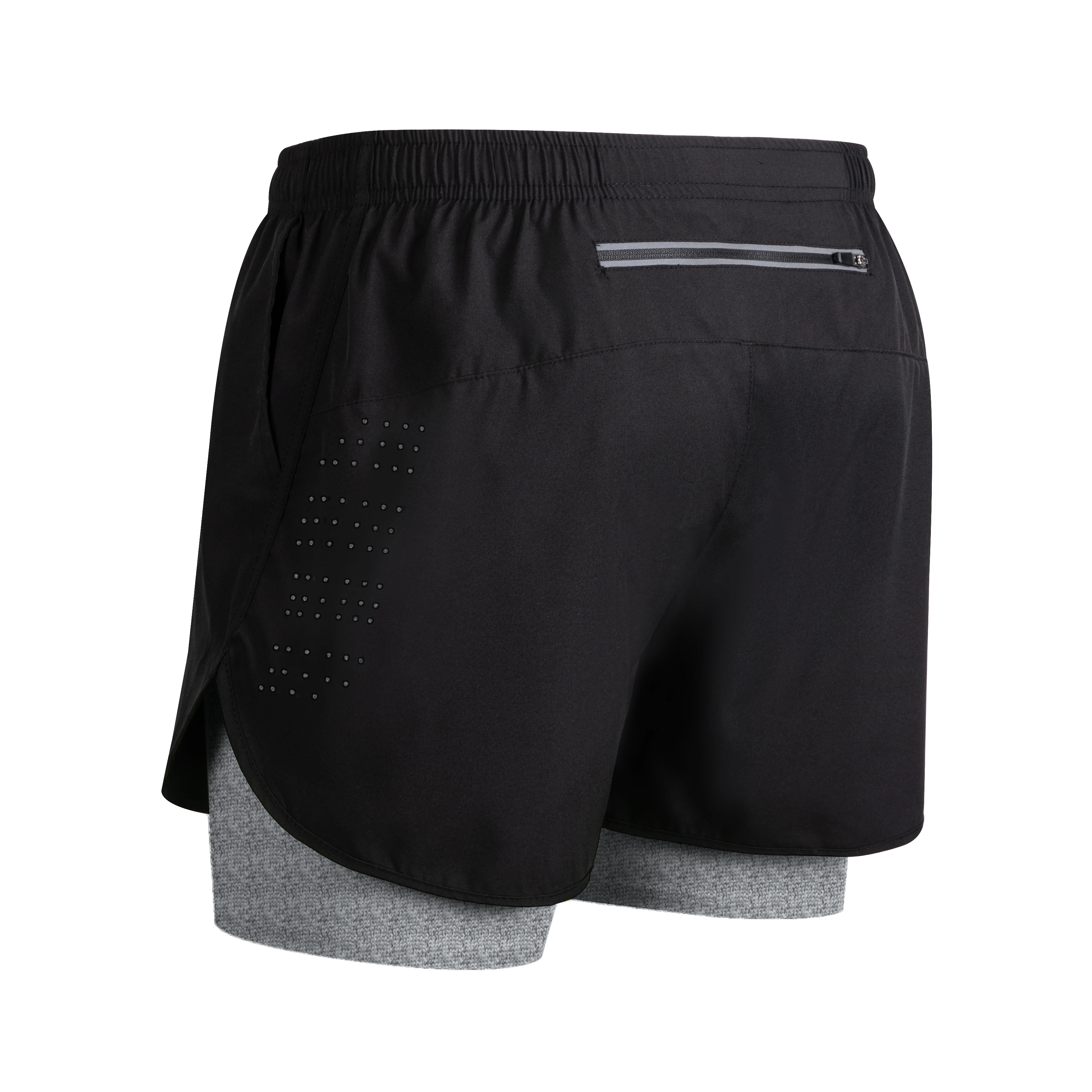 Men's Running Shorts Quick-drying Fitness Black Double Layer Shorts Men New Sport Workout Training Bodybuilding Short Pants New