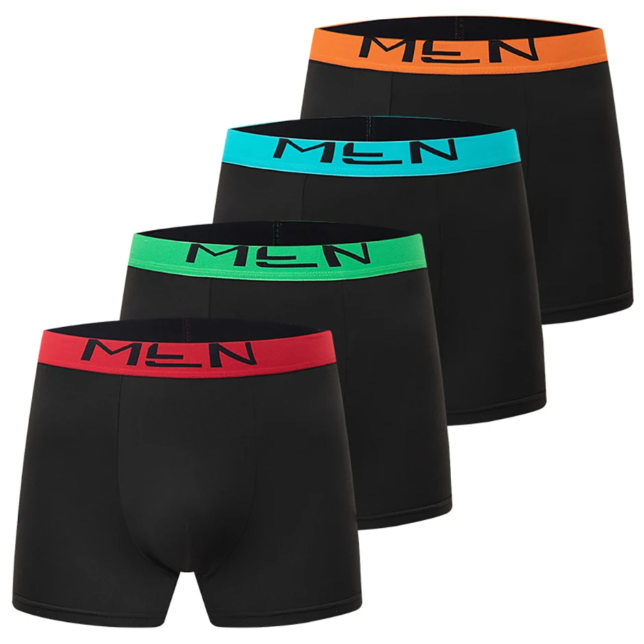 5/10 Piece Set Of Men's Seasonal Fashionable Underwear Flat Corner Pants Comfortable Plus Size Color MEN Elastic Waist Shorts